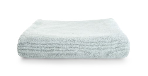 Photo of One soft folded towel isolated on white
