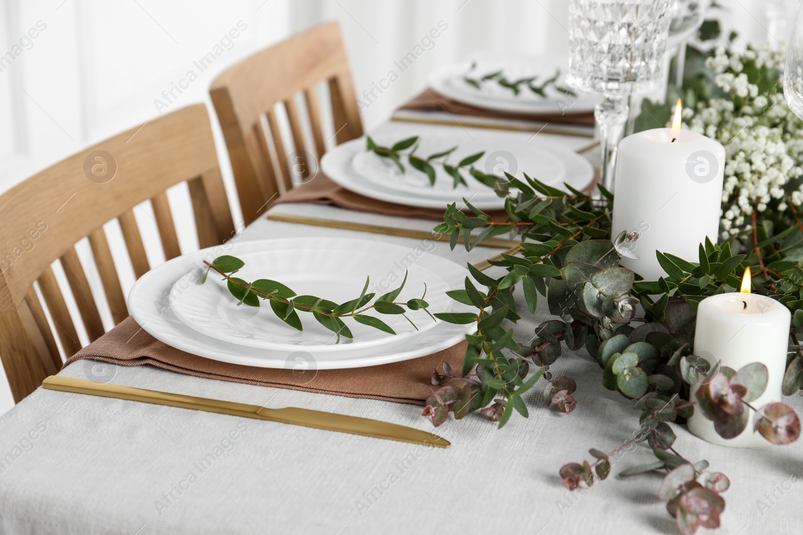 Photo of Stylish elegant table setting for festive dinner indoors