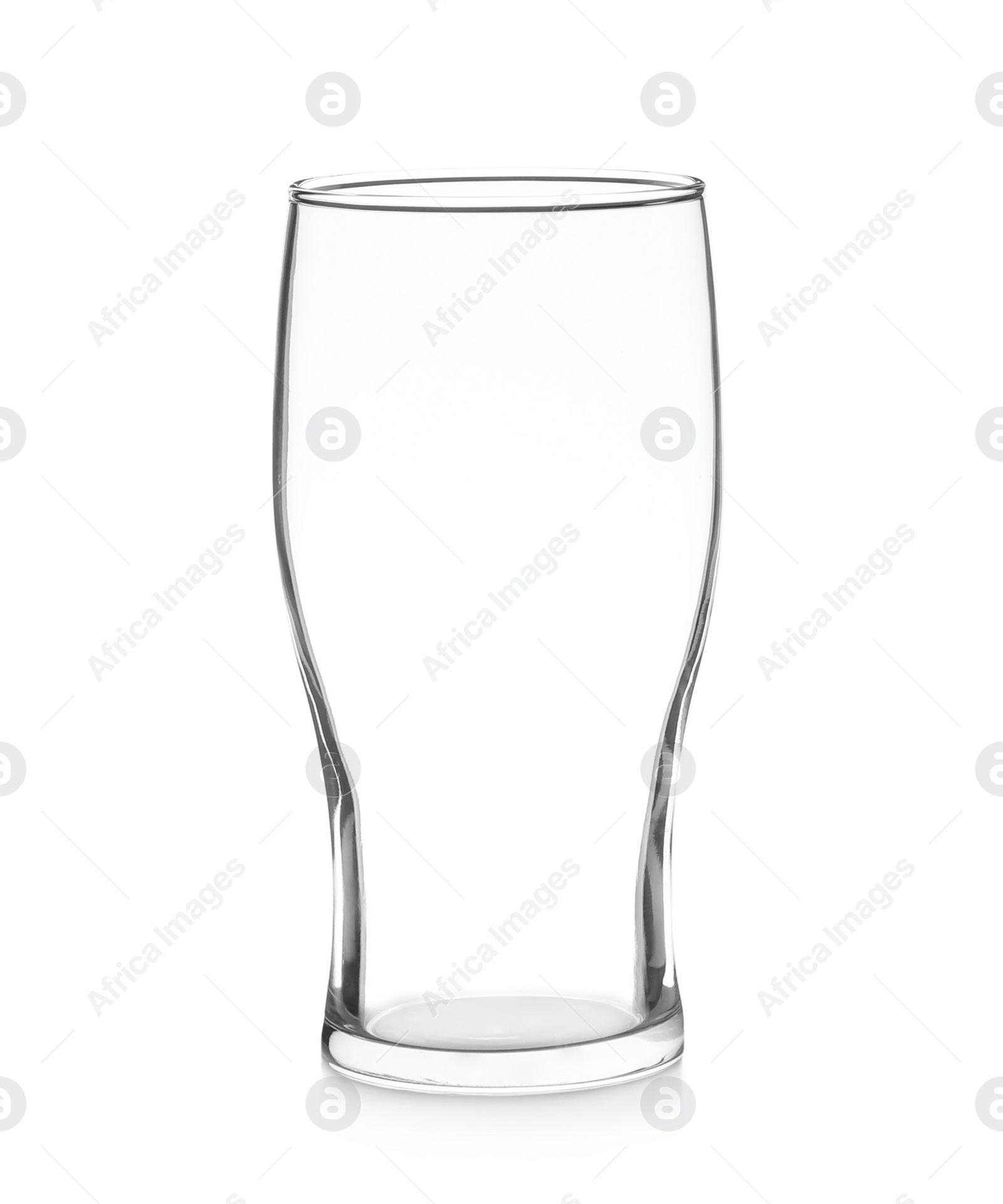 Photo of Empty clear beer glass isolated on white