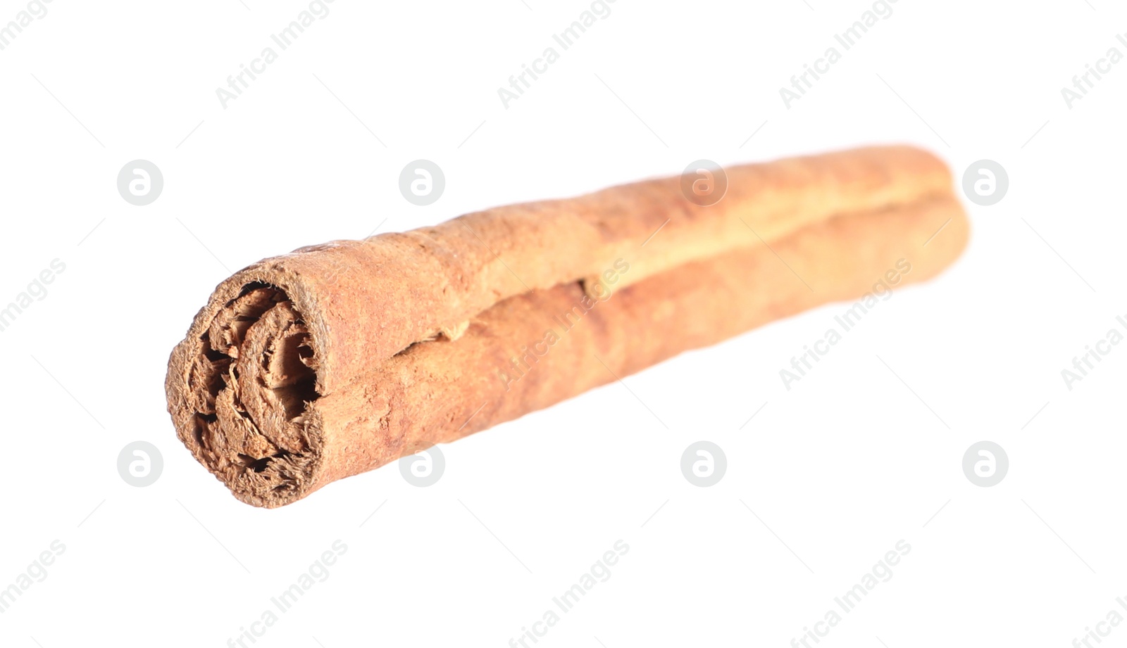 Photo of One aromatic cinnamon stick isolated on white