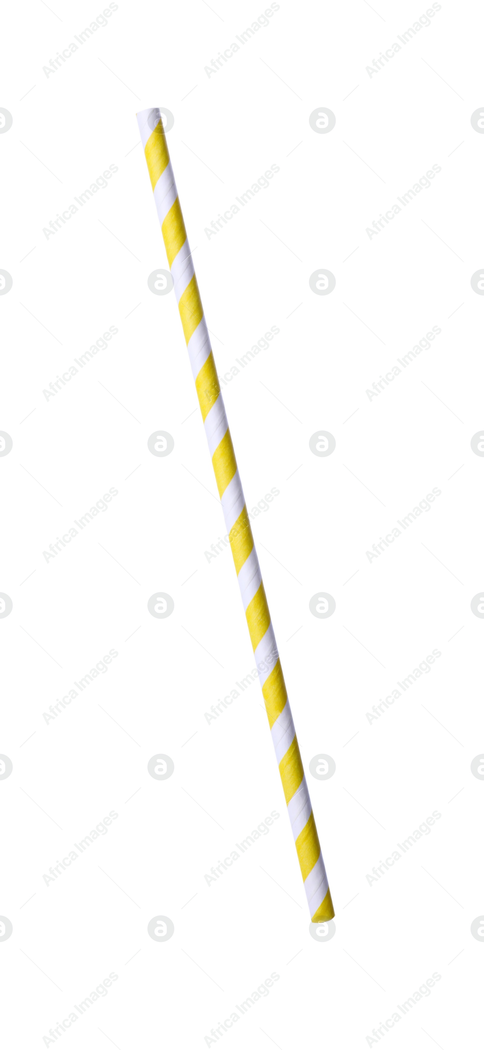 Photo of Striped paper cocktail tube isolated on white