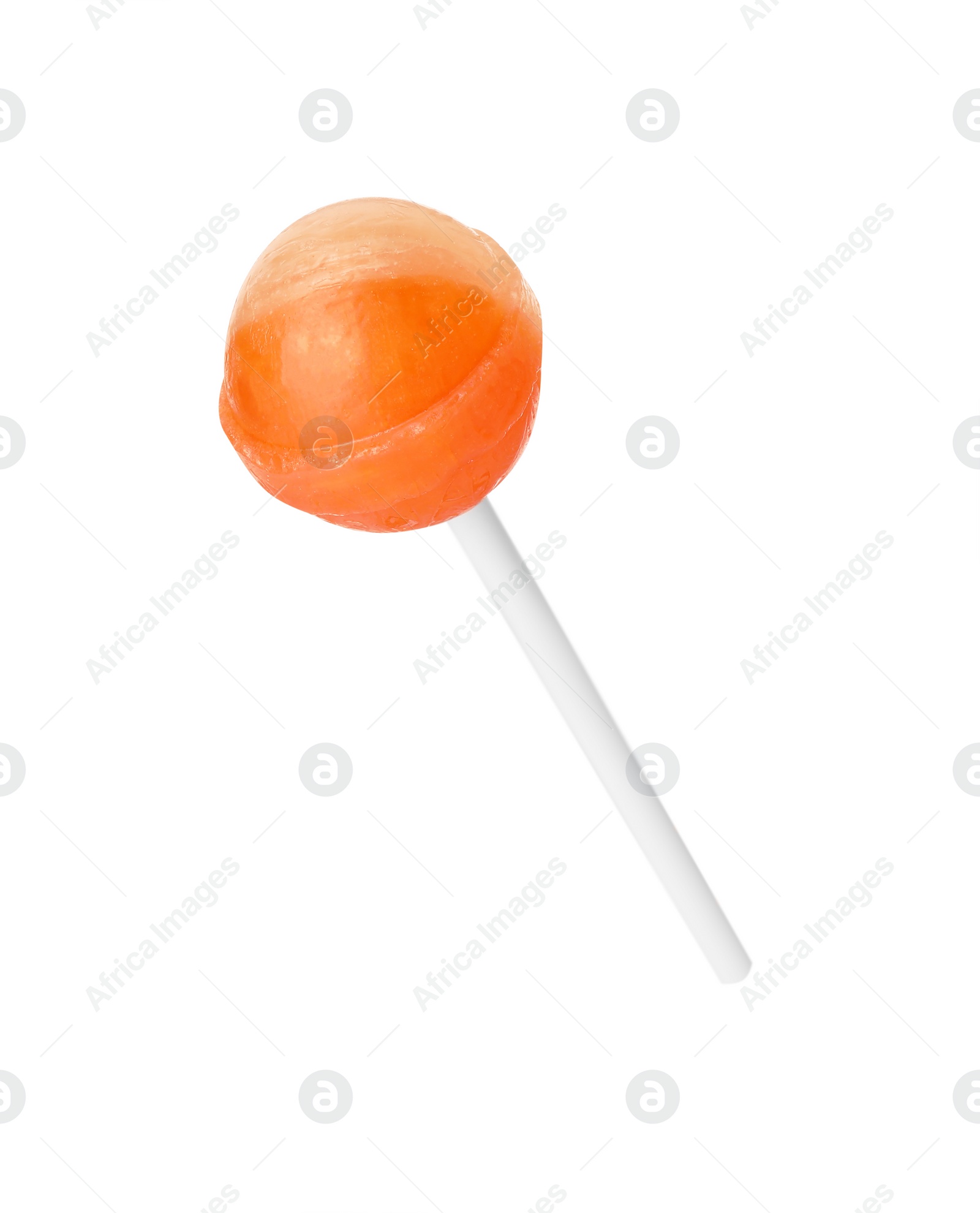 Photo of One sweet colorful lollipop isolated on white