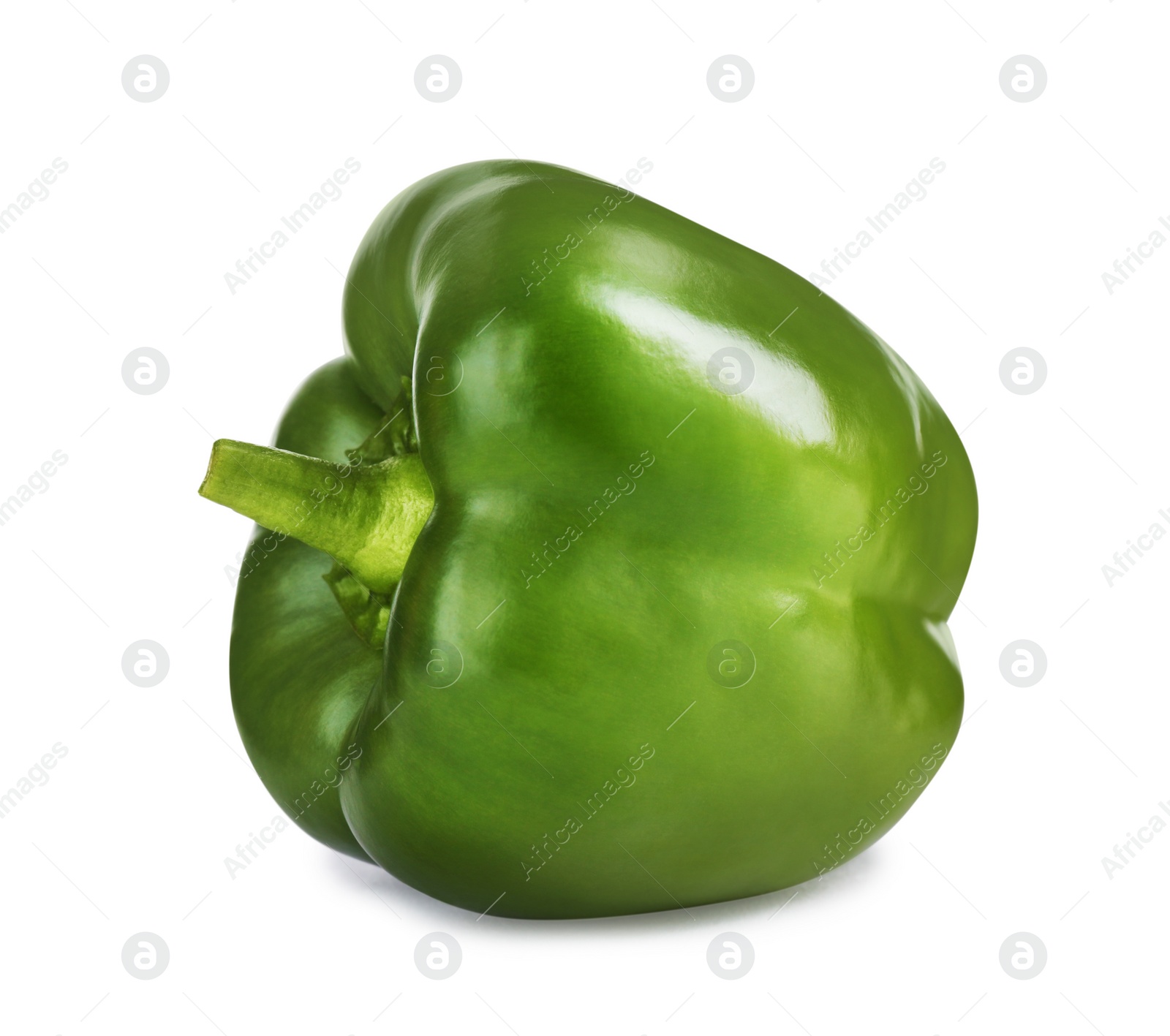 Photo of Ripe green bell pepper isolated on white