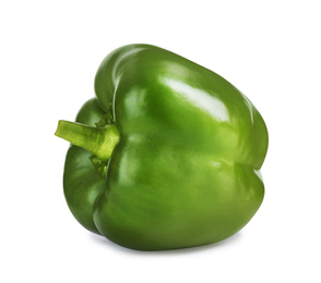 Ripe green bell pepper isolated on white