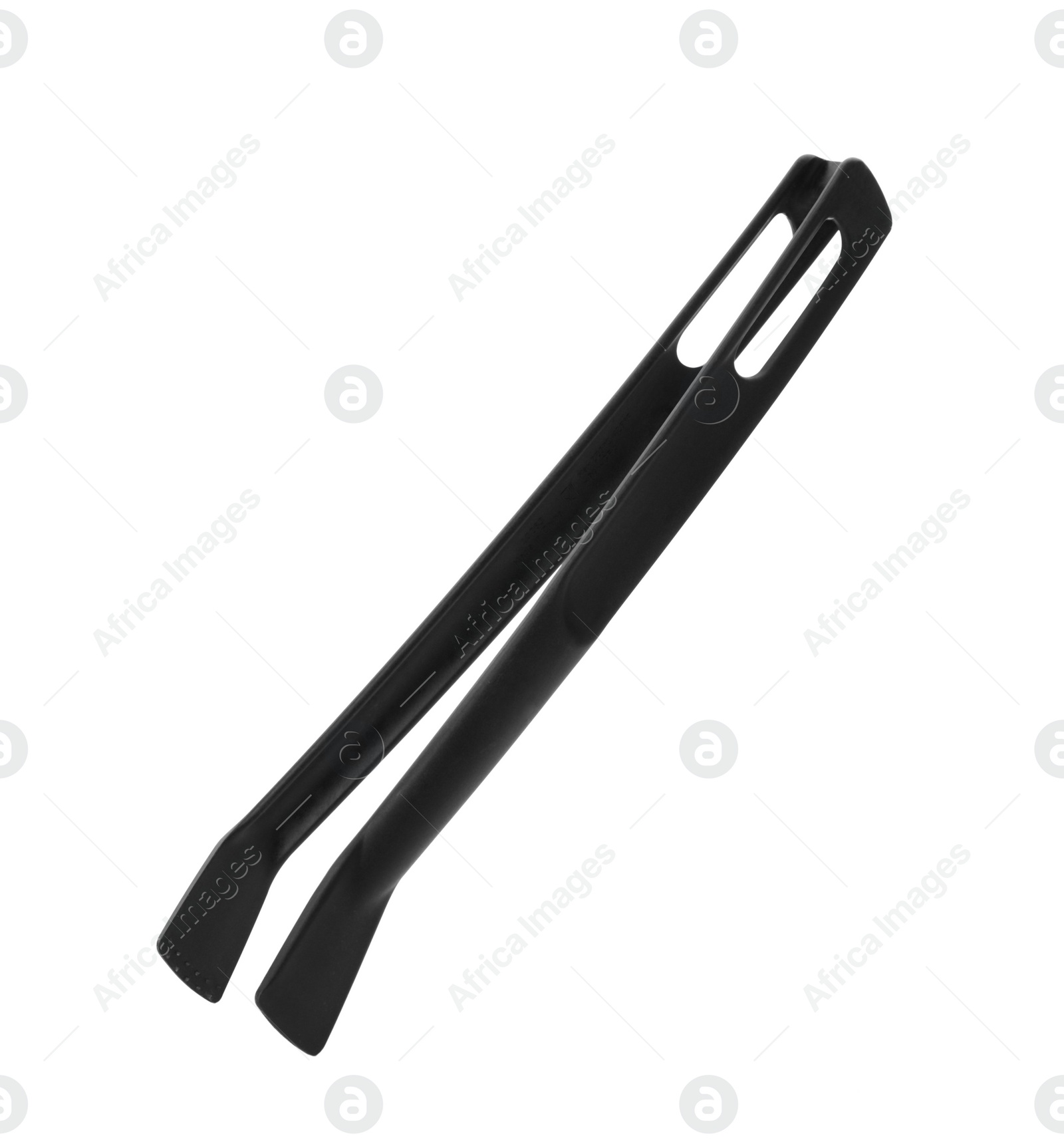 Photo of Tongs on white background. Food preparation utensils