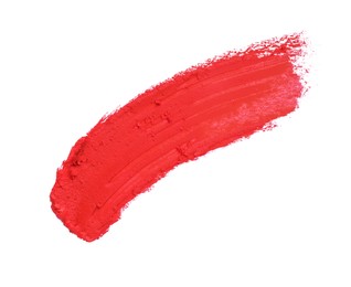 Photo of Swatch of lipstick isolated on white, top view