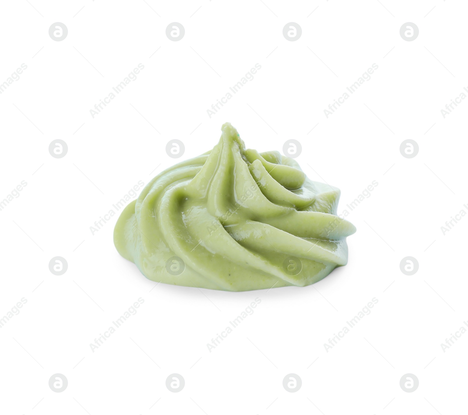 Photo of Swirl of wasabi paste isolated on white