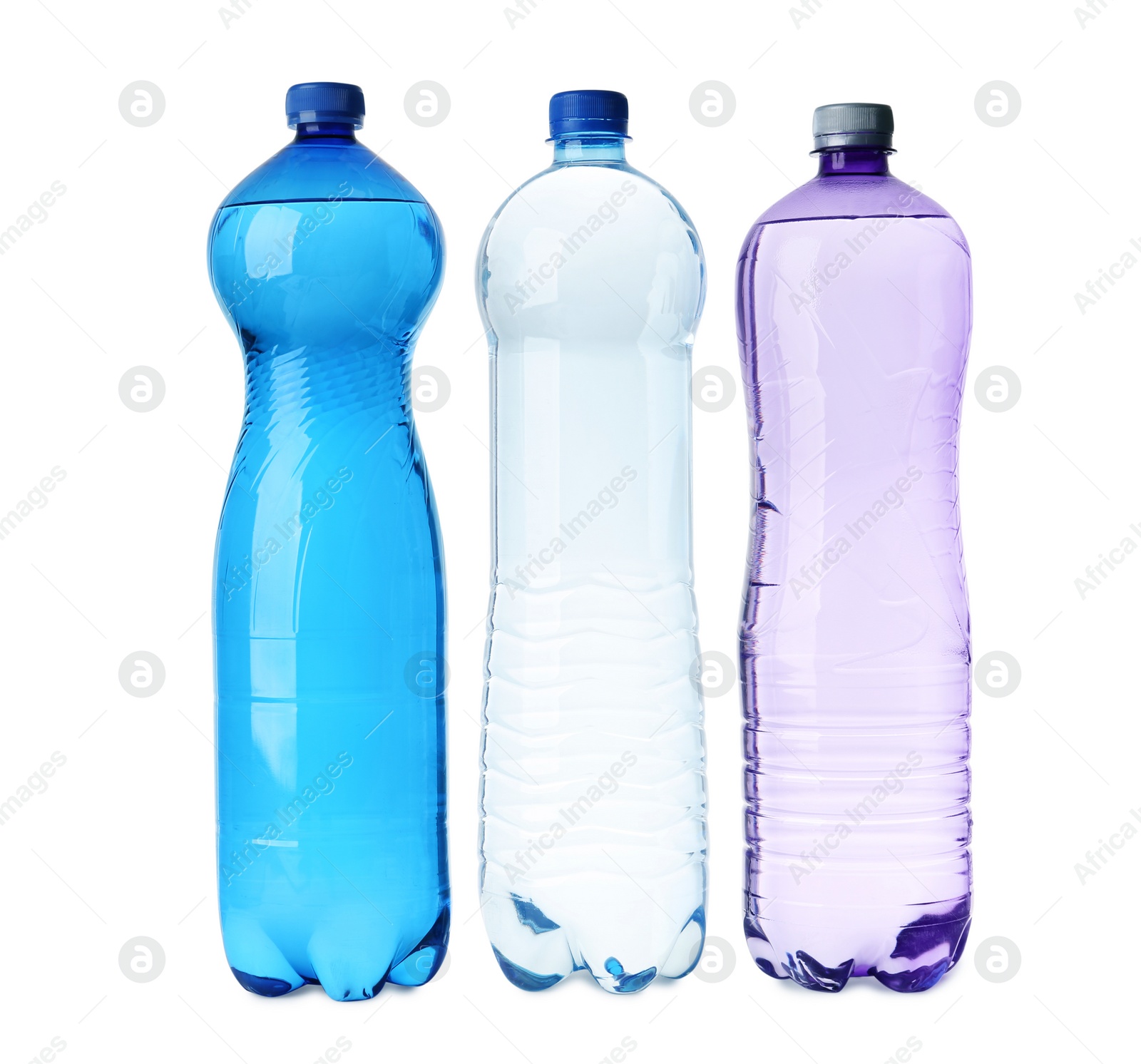 Photo of Plastic bottles with water isolated on white