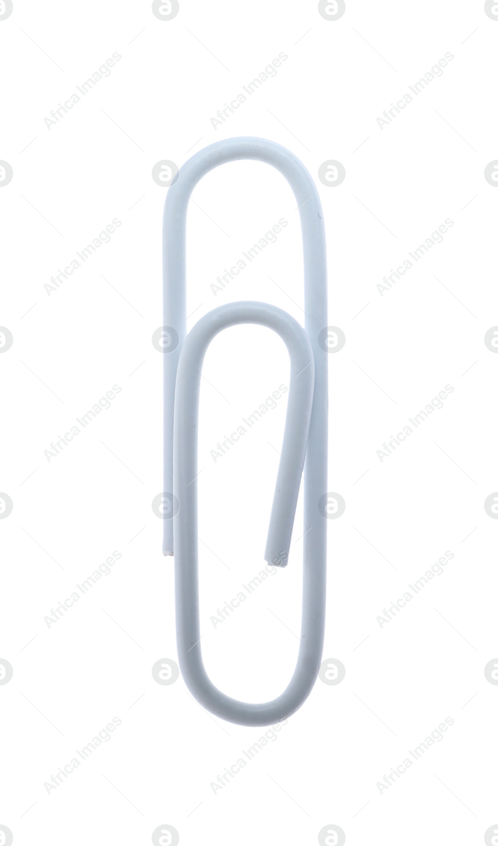 Photo of Colorful paper clip isolated on white. School stationery