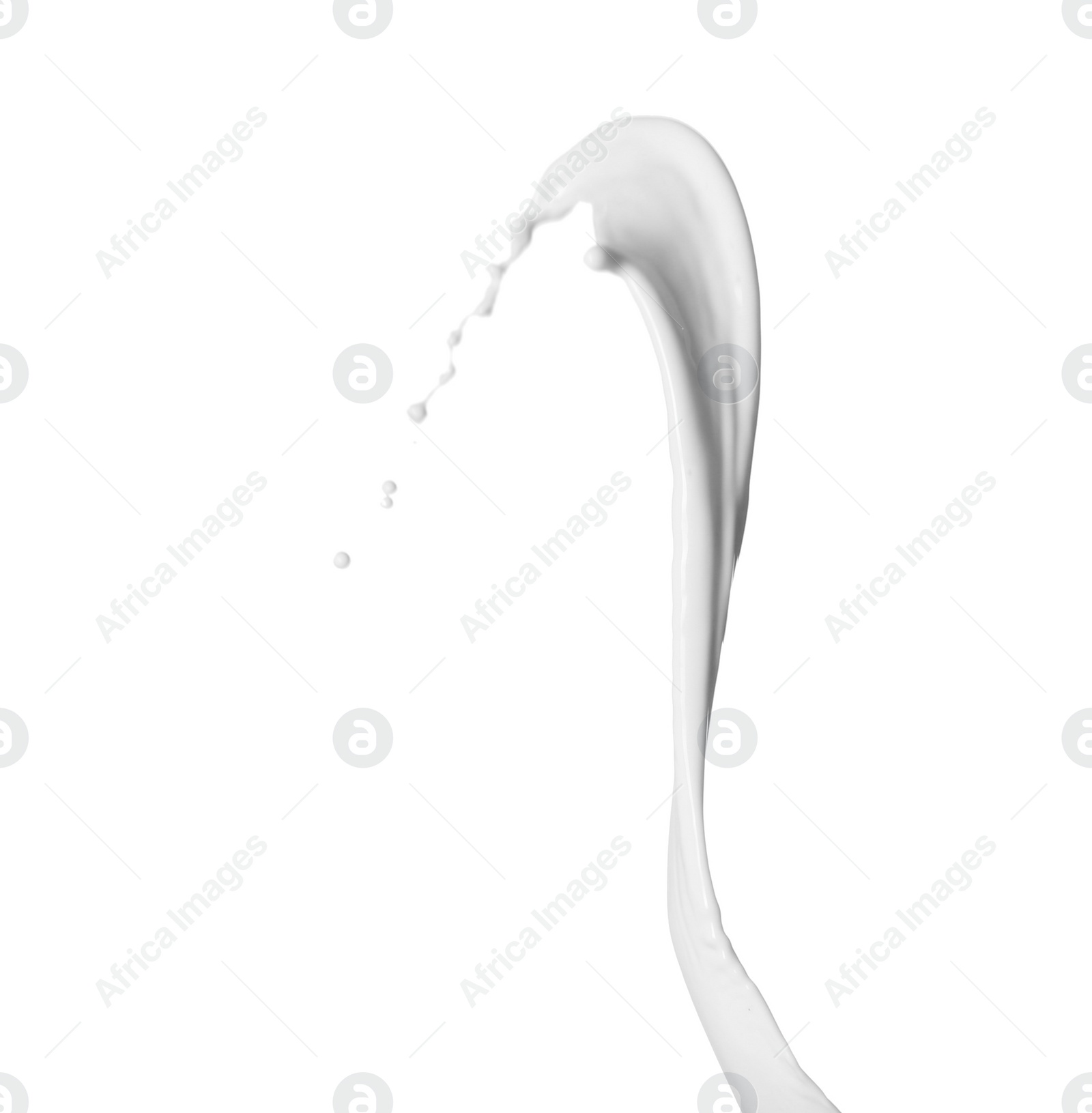 Splash of fresh milk isolated on white Photo of Splash of fresh milk isolated on white