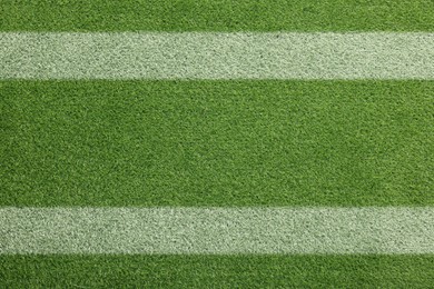 Image of Green grass with white markings, top view