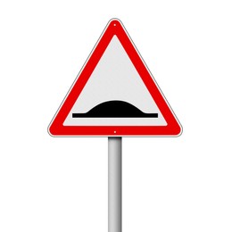 Illustration of Road sign Speed Bump isolated on white, illustration