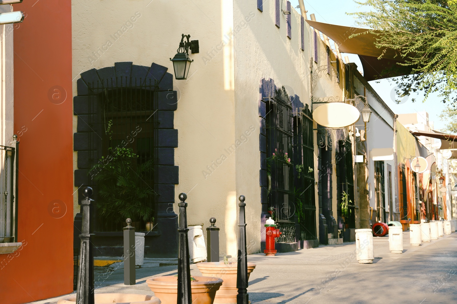 Photo of Beautiful view of city street with elegant architecture