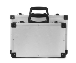 Photo of Two aluminum hard cases on white background