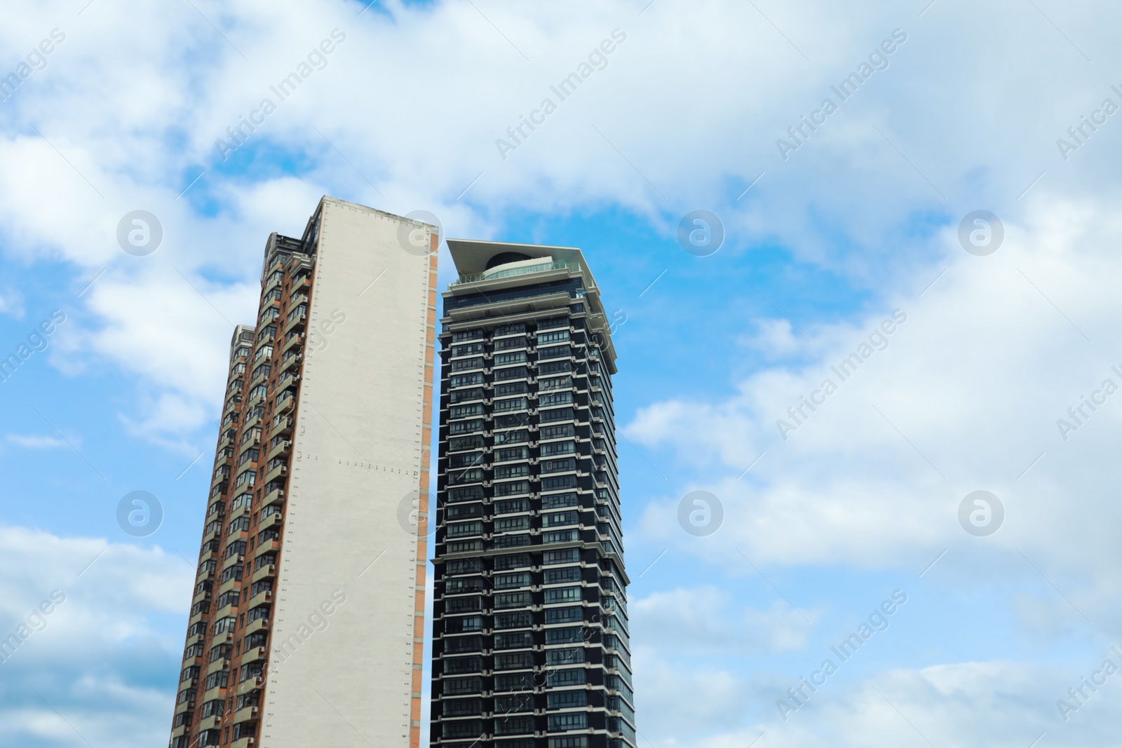 Photo of Beautiful view of modern buildings in city. Urban architecture