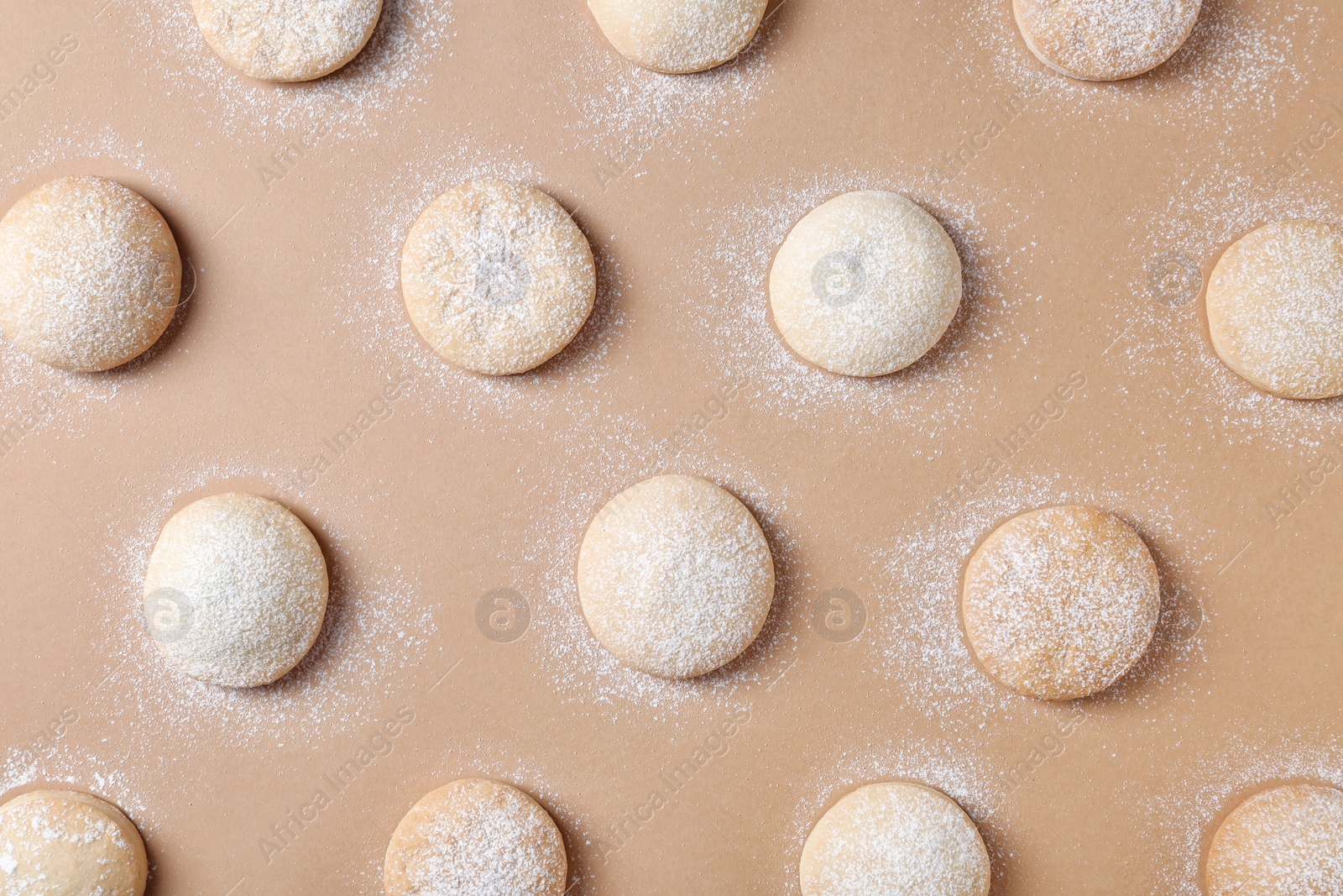 Photo of Traditional cookies for Islamic holidays on color background, flat lay. Eid Mubarak