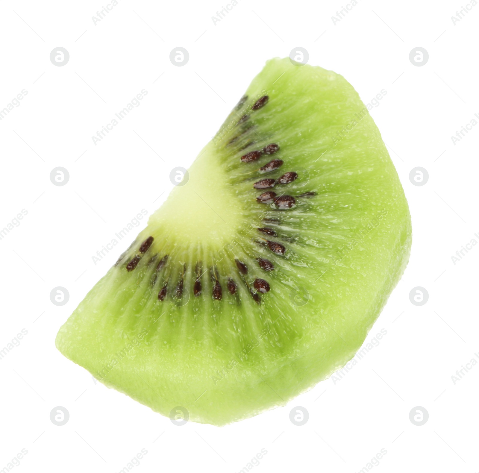 Photo of Slice of fresh kiwi on white background