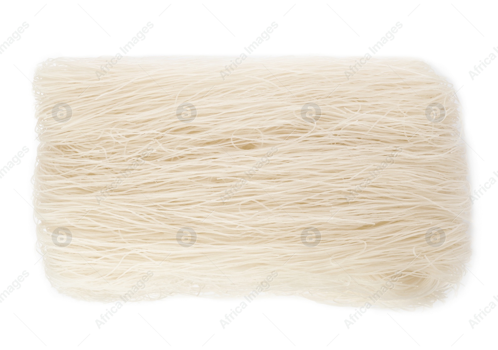 Photo of Block of rice noodles isolated on white, top view
