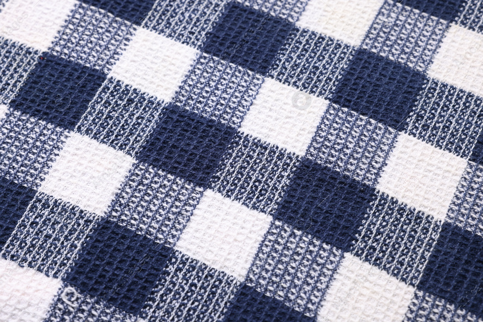 Photo of Texture of checkered fabric as background, top view