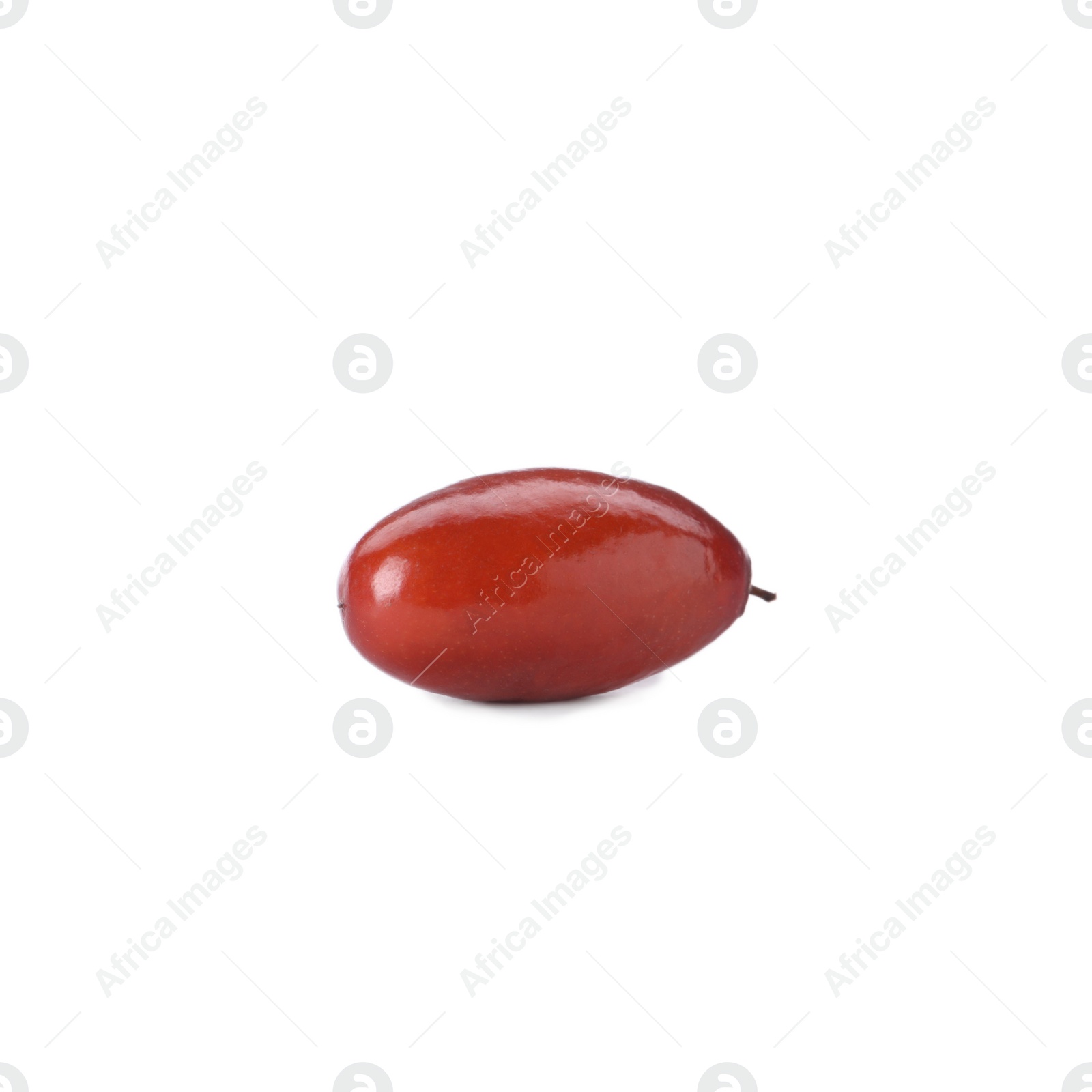Photo of One ripe red date isolated on white