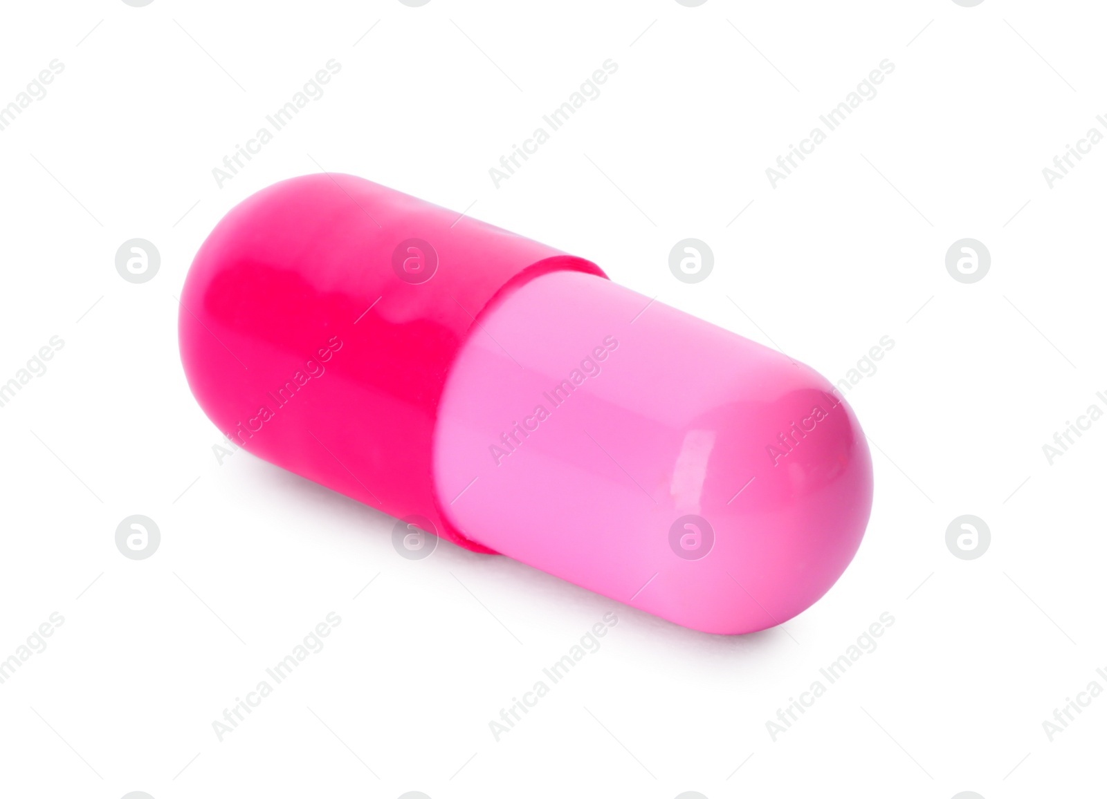 Photo of Color pill isolated on white. Medical treatment