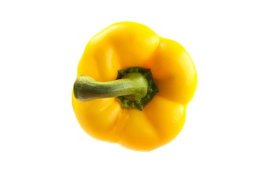 Ripe yellow bell pepper isolated on white