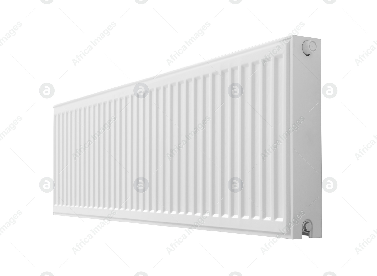 Image of Modern panel radiator on white background. Heating system