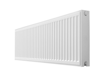 Image of Modern panel radiator on white background. Heating system