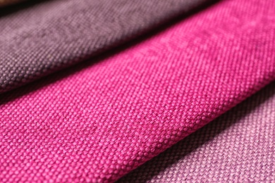 Fabric samples of different colors for interior design as background