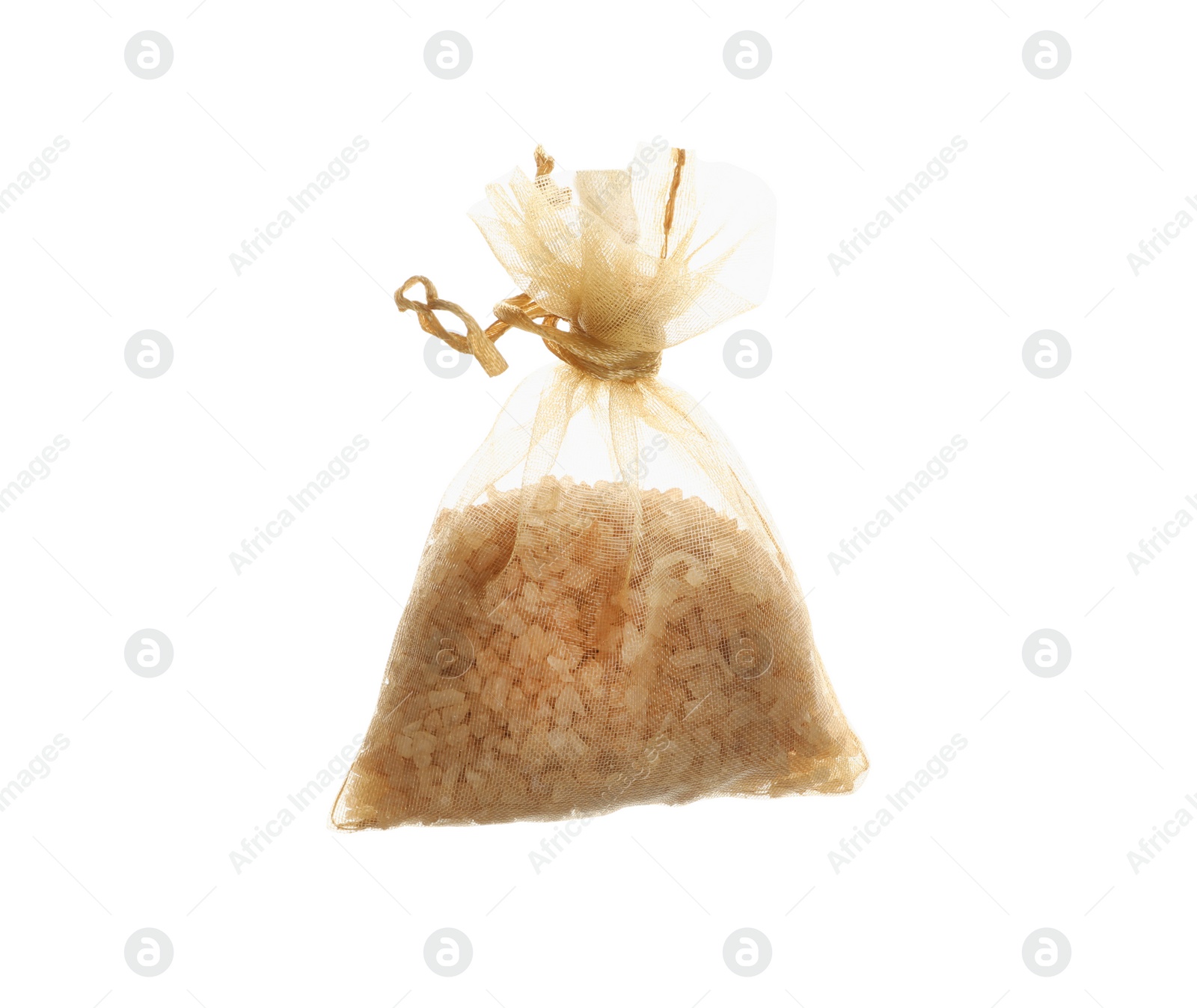 Photo of Scented sachet with aroma beads isolated on white