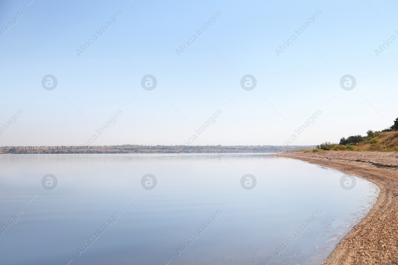 Photo of Beautiful view of tranquil sea on sunny day. Nature healing concept