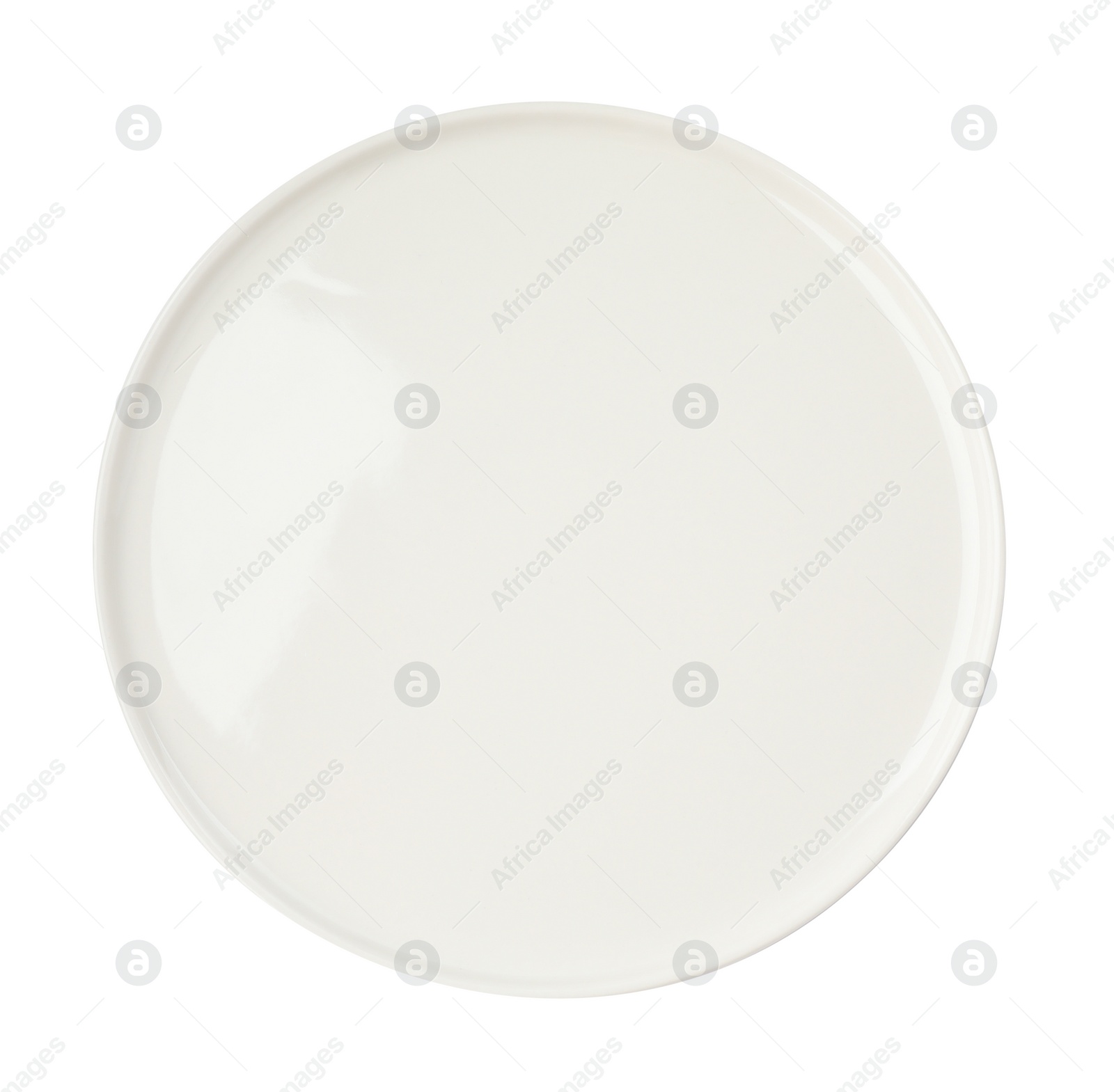 Photo of Beautiful empty ceramic plate isolated on white, top view