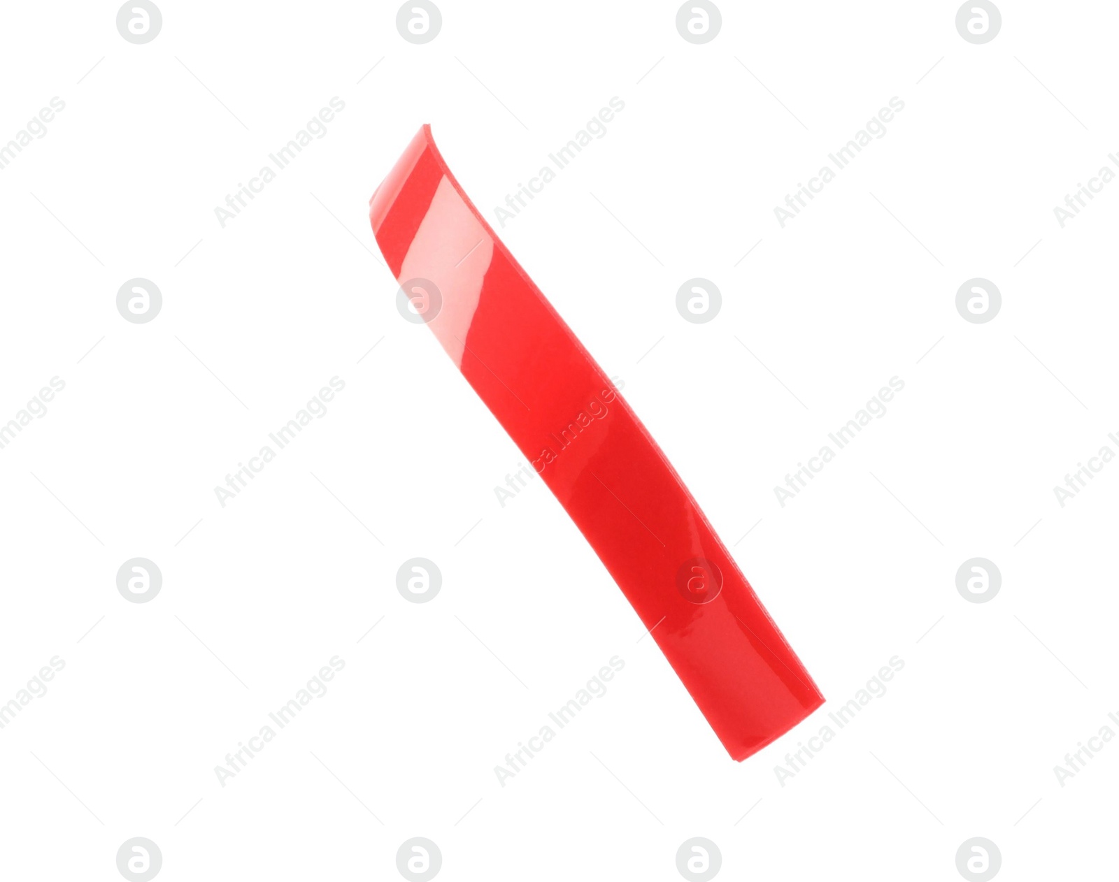 Photo of Piece of red confetti isolated on white