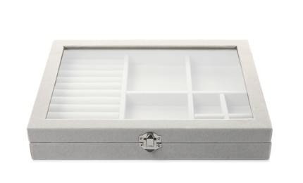 Photo of Closed elegant jewelry box isolated on white