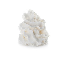 Photo of Whipped cream swirl isolated on white background