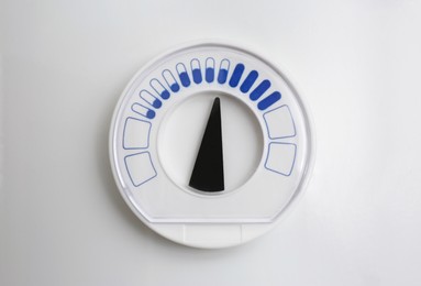 Boiler with temperature control indicator, closeup view