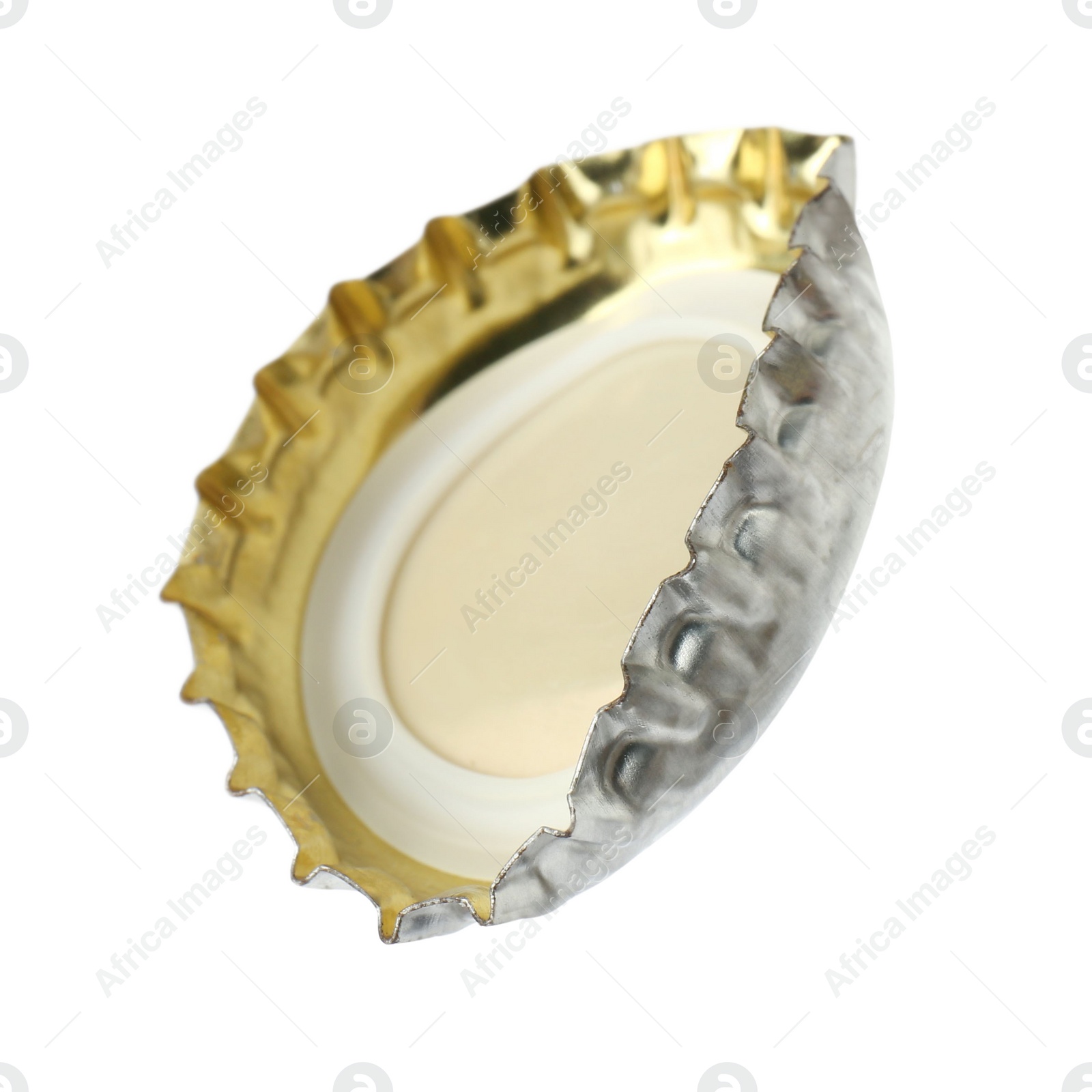 Photo of One beer bottle cap isolated on white