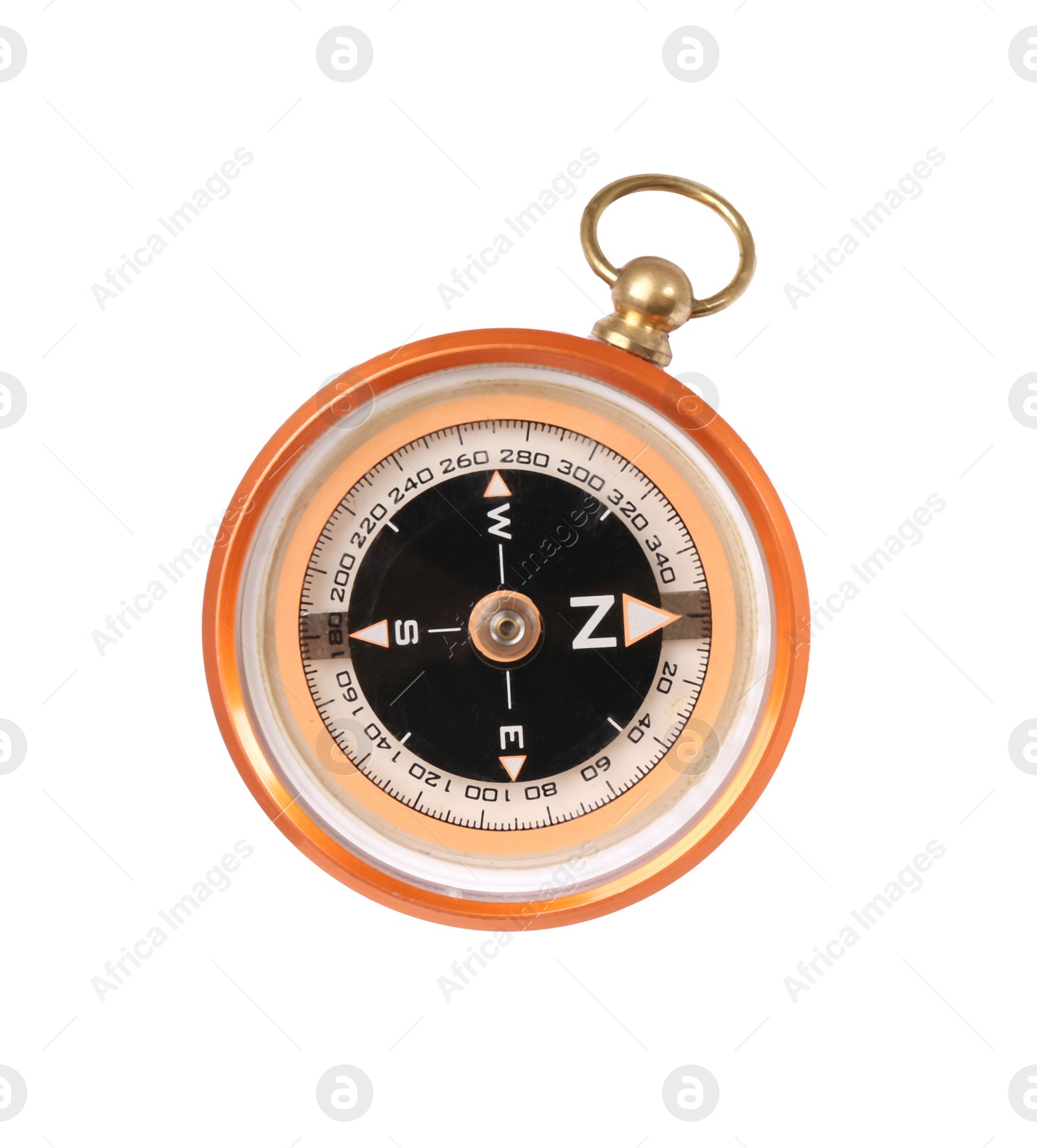 Photo of One compass isolated on white, top view
