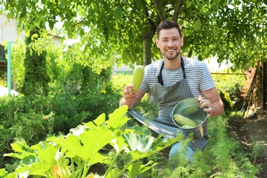 Photo of Man working in garden on sunny day