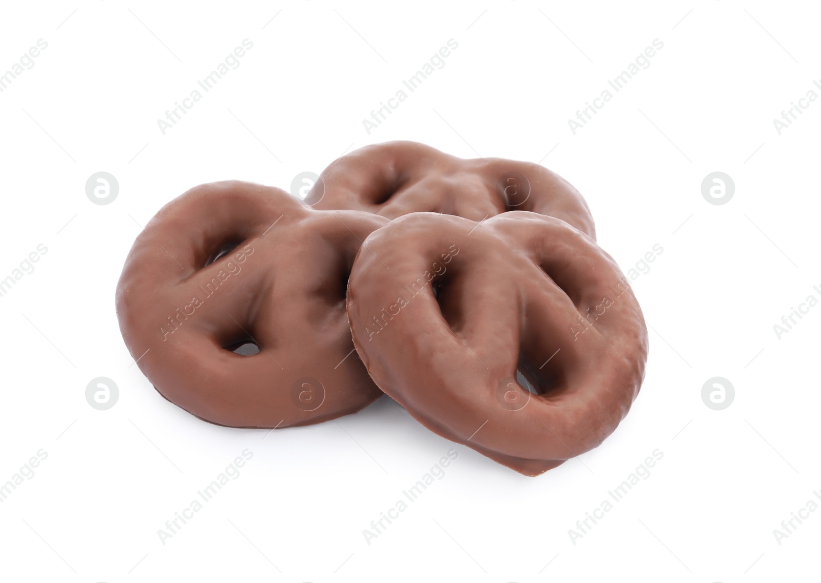 Photo of Tasty homemade chocolate cookies on white background