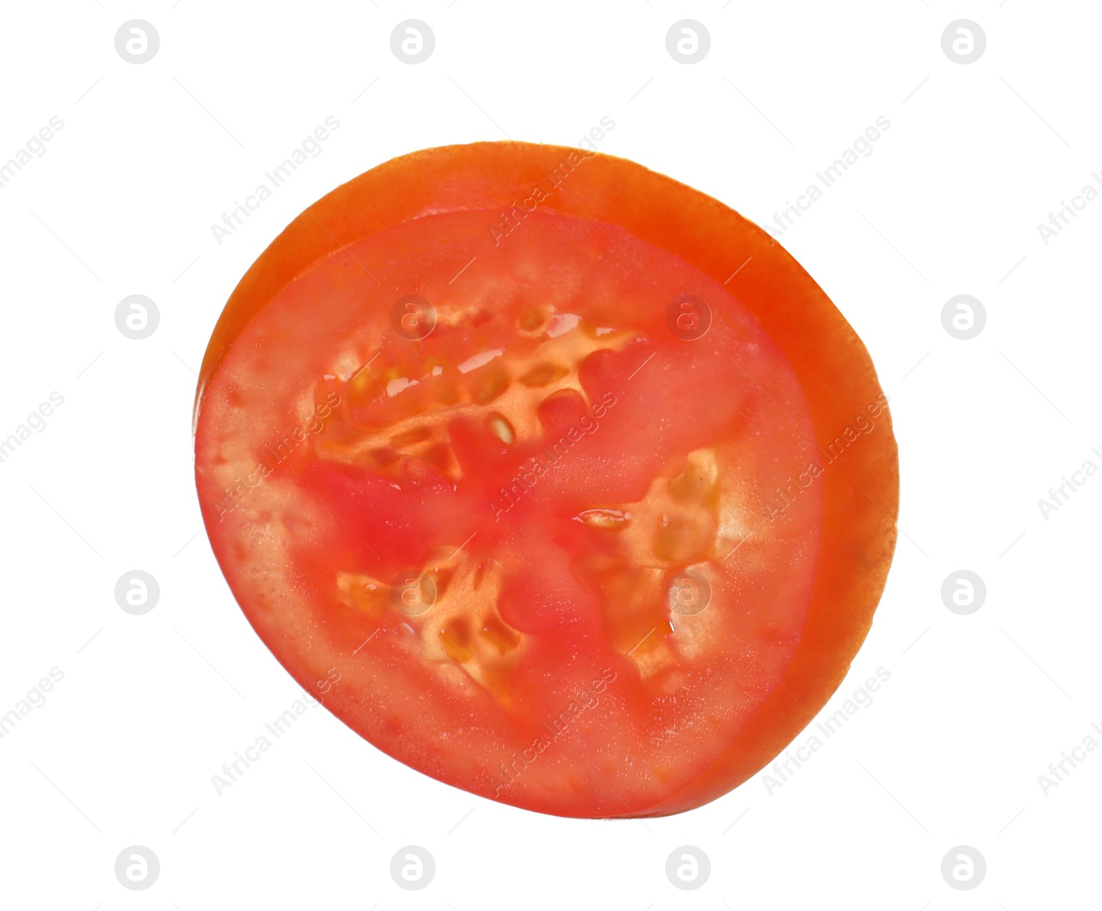 Photo of Slice of tomato for burger isolated on white