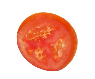 Slice of tomato for burger isolated on white