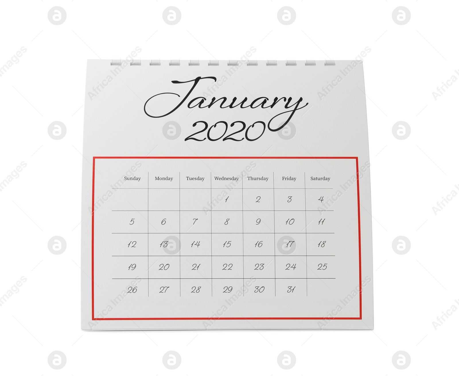 Photo of Paper calendar isolated on white. Planning concept