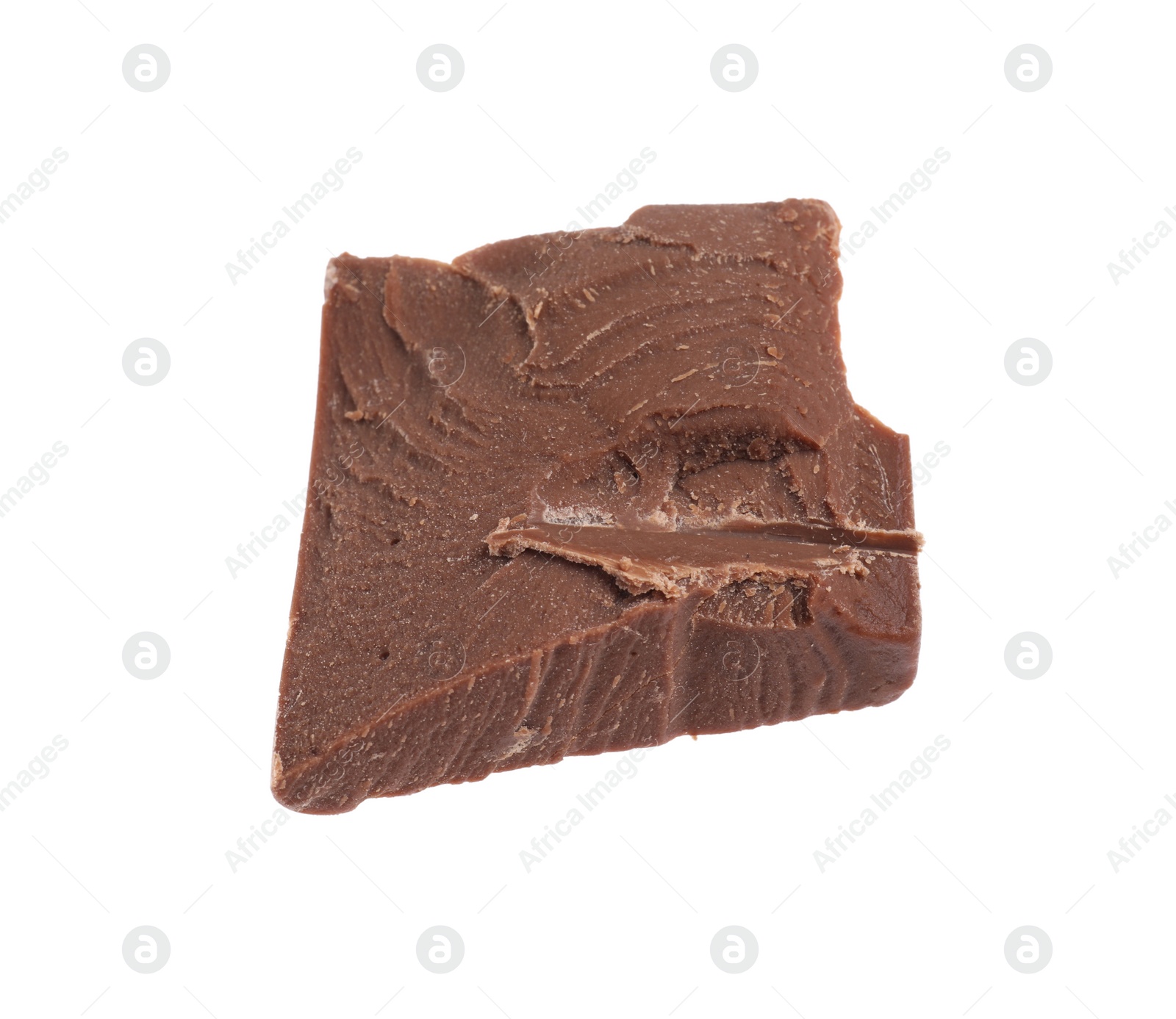 Photo of Piece of tasty milk chocolate isolated on white