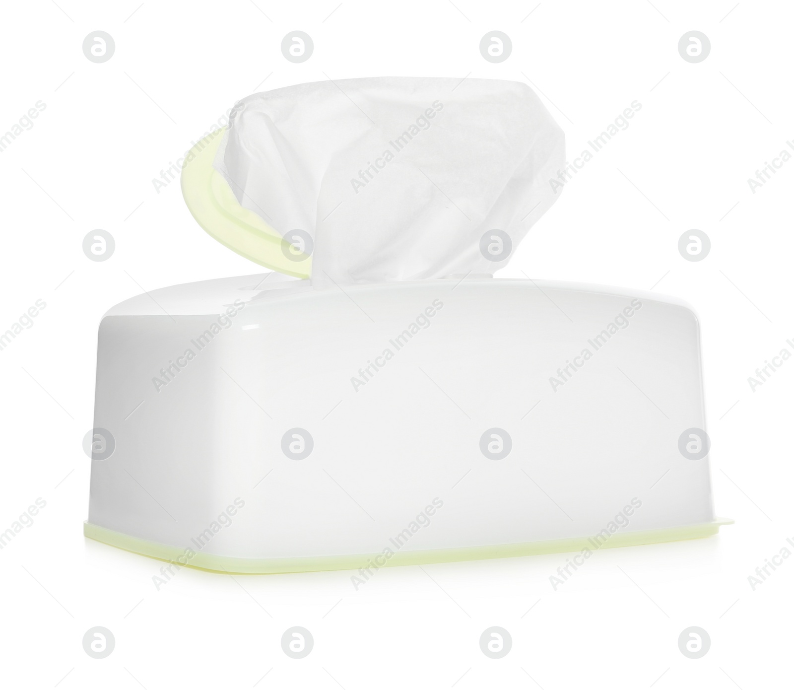 Photo of Holder with paper tissues isolated on white