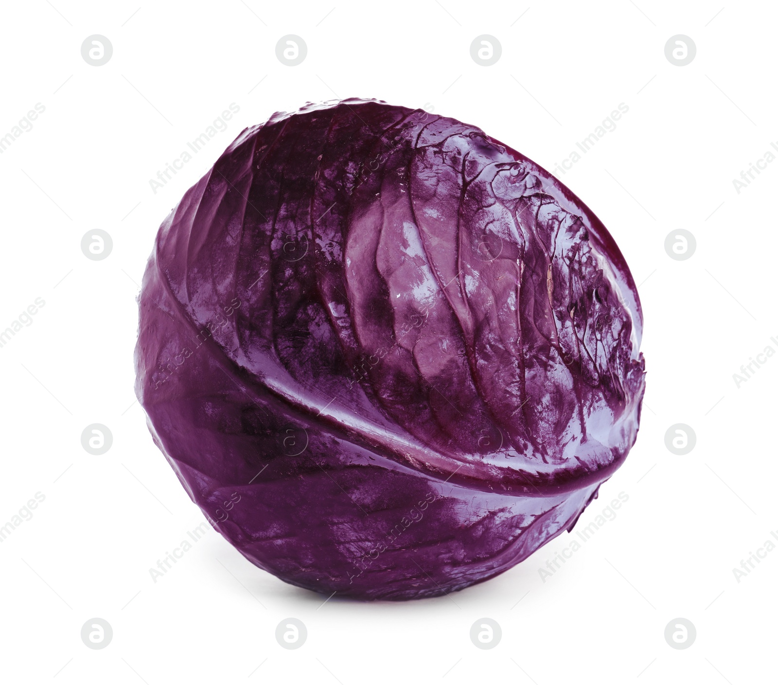 Photo of Fresh ripe red cabbage isolated on white