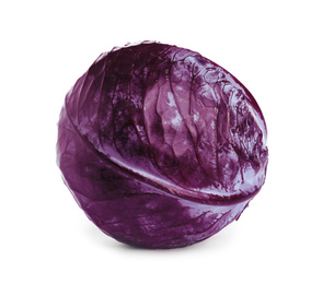 Fresh ripe red cabbage isolated on white