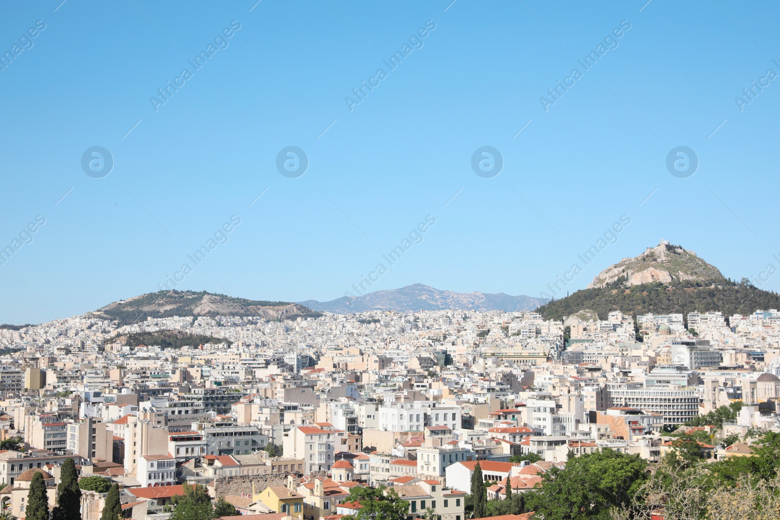 Photo of Picturesque view of cityscape with beautiful houses on sunny day