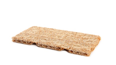 Photo of Fresh crunchy rye crispbread isolated on white