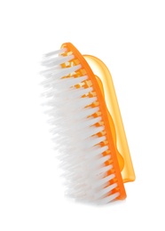 Photo of New brush on white background. Cleaning supplies